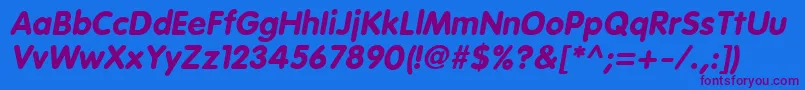 EsfRoundedBoldItalic Font – Purple Fonts on Blue Background