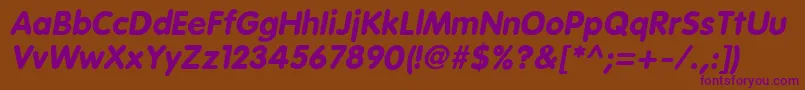 EsfRoundedBoldItalic Font – Purple Fonts on Brown Background