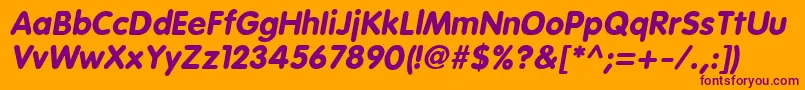 EsfRoundedBoldItalic Font – Purple Fonts on Orange Background