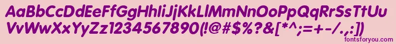 EsfRoundedBoldItalic Font – Purple Fonts on Pink Background