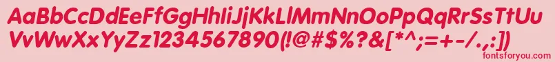 EsfRoundedBoldItalic Font – Red Fonts on Pink Background