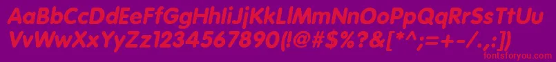 EsfRoundedBoldItalic Font – Red Fonts on Purple Background