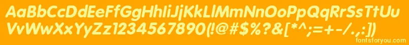 EsfRoundedBoldItalic Font – Yellow Fonts on Orange Background