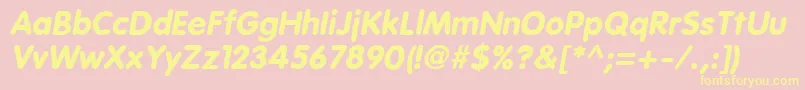EsfRoundedBoldItalic Font – Yellow Fonts on Pink Background