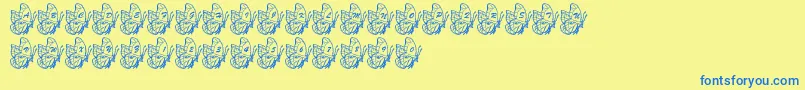 LmsBeautifulButterfly Font – Blue Fonts on Yellow Background