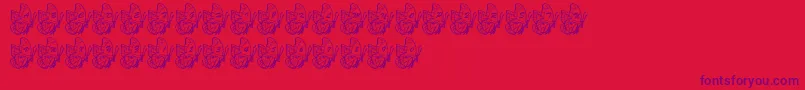 LmsBeautifulButterfly-Schriftart – Violette Schriften auf rotem Hintergrund
