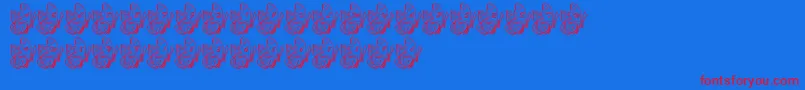 LmsBeautifulButterfly Font – Red Fonts on Blue Background