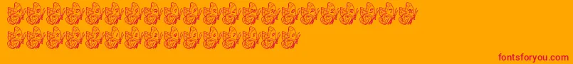 LmsBeautifulButterfly Font – Red Fonts on Orange Background