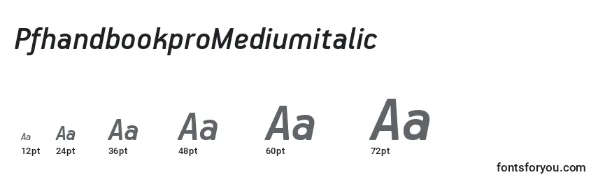 Размеры шрифта PfhandbookproMediumitalic