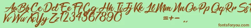 BarbershopInThailand Font – Brown Fonts on Green Background