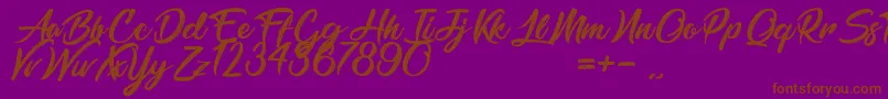 BarbershopInThailand Font – Brown Fonts on Purple Background