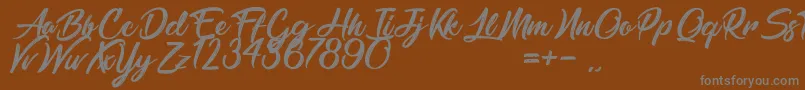 BarbershopInThailand Font – Gray Fonts on Brown Background