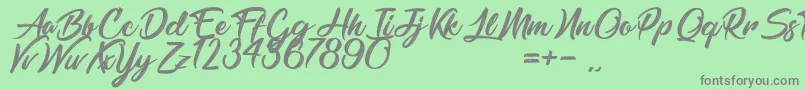 BarbershopInThailand-Schriftart – Graue Schriften auf grünem Hintergrund