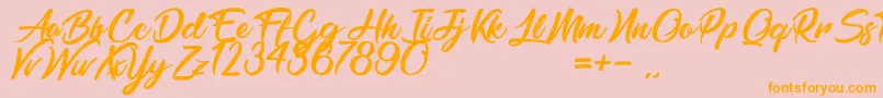 BarbershopInThailand Font – Orange Fonts on Pink Background