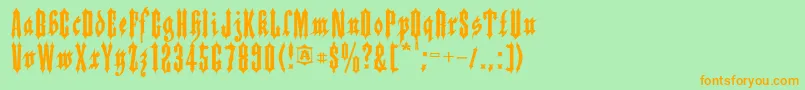 Applesauce-fontti – oranssit fontit vihreällä taustalla