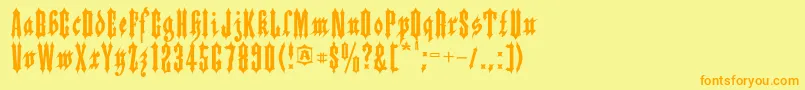 Applesauce Font – Orange Fonts on Yellow Background
