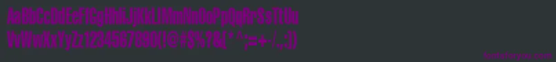 フォントCyrilliccompressed70 – 黒い背景に紫のフォント