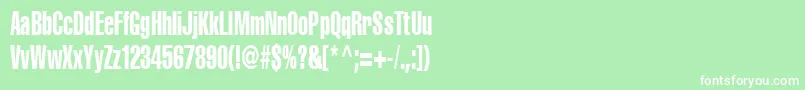 Шрифт Cyrilliccompressed70 – белые шрифты на зелёном фоне