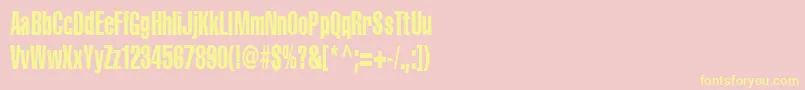 Cyrilliccompressed70 Font – Yellow Fonts on Pink Background