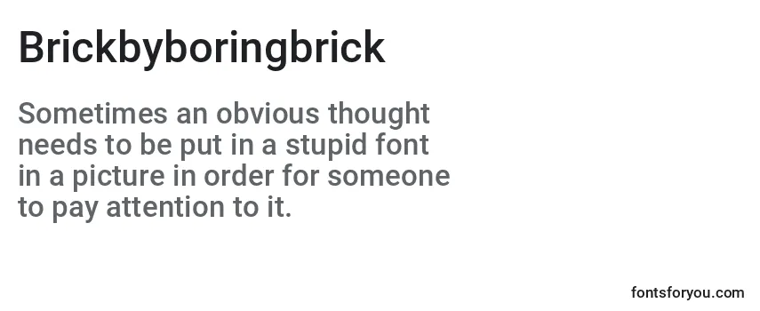 Überblick über die Schriftart Brickbyboringbrick