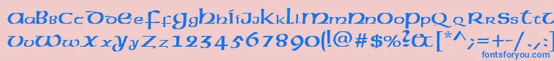 American.Kz Font – Blue Fonts on Pink Background