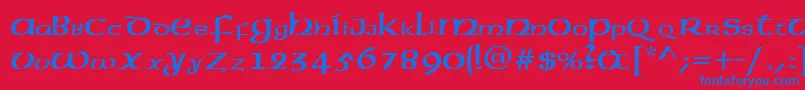 American.Kz Font – Blue Fonts on Red Background