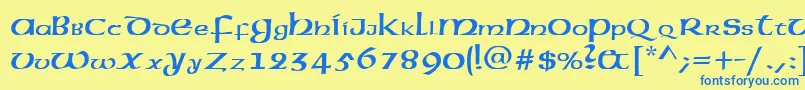 American.Kz Font – Blue Fonts on Yellow Background