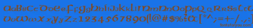 American.Kz Font – Brown Fonts on Blue Background