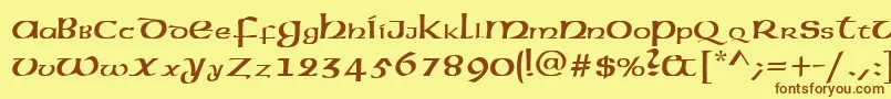 American.Kz Font – Brown Fonts on Yellow Background