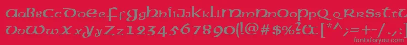 American.Kz-Schriftart – Graue Schriften auf rotem Hintergrund