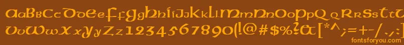 American.Kz Font – Orange Fonts on Brown Background