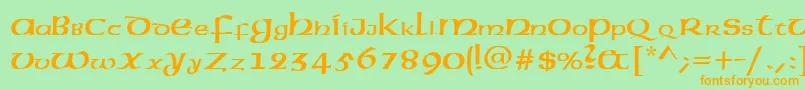 American.Kz Font – Orange Fonts on Green Background