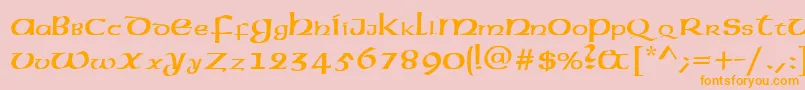 American.Kz Font – Orange Fonts on Pink Background
