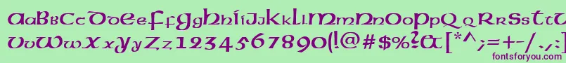 American.Kz Font – Purple Fonts on Green Background