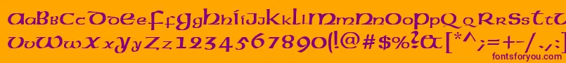American.Kz Font – Purple Fonts on Orange Background