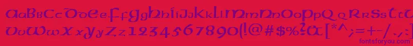 American.Kz Font – Purple Fonts on Red Background
