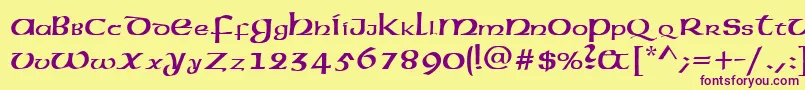 American.Kz Font – Purple Fonts on Yellow Background