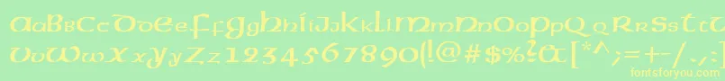 American.Kz Font – Yellow Fonts on Green Background