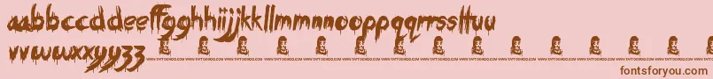 EatingYouAlive-fontti – ruskeat fontit vaaleanpunaisella taustalla