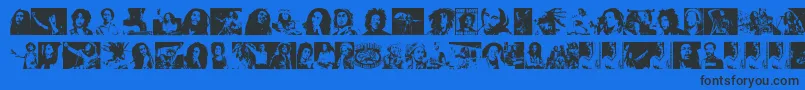 BobMarley Font – Black Fonts on Blue Background