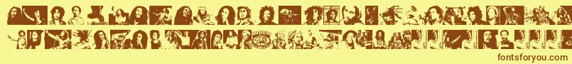 Шрифт BobMarley – коричневые шрифты на жёлтом фоне