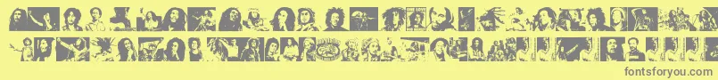 BobMarley-Schriftart – Graue Schriften auf gelbem Hintergrund