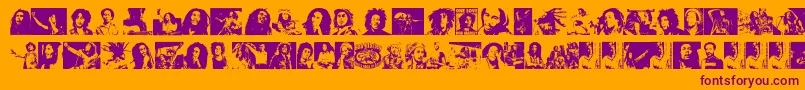 BobMarley-Schriftart – Violette Schriften auf orangefarbenem Hintergrund