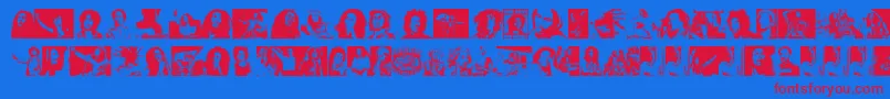 BobMarley-fontti – punaiset fontit sinisellä taustalla