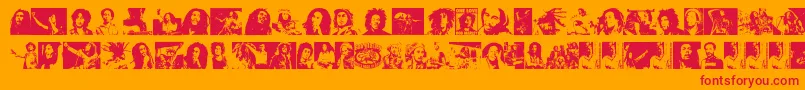 フォントBobMarley – オレンジの背景に赤い文字