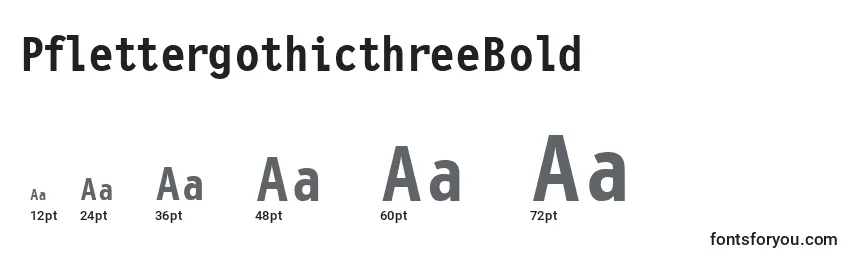 PflettergothicthreeBold Font Sizes