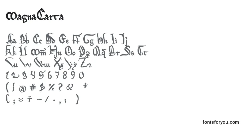 Schriftart MagnaCarta – Alphabet, Zahlen, spezielle Symbole