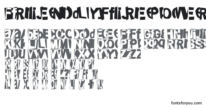 Friendlyfirepower-fontti – aakkoset, numerot, erikoismerkit