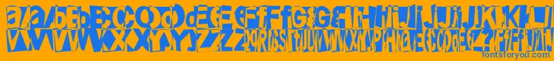Friendlyfirepower Font – Blue Fonts on Orange Background