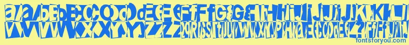 Friendlyfirepower Font – Blue Fonts on Yellow Background